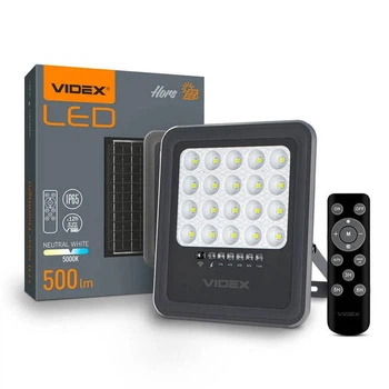 Прожектор Videx 20W VLE-FS03-205 LED 5000K з сонячною панеллю