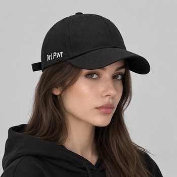 Бейсболка з написом "Grl Pwr" one size чорний (2r023)