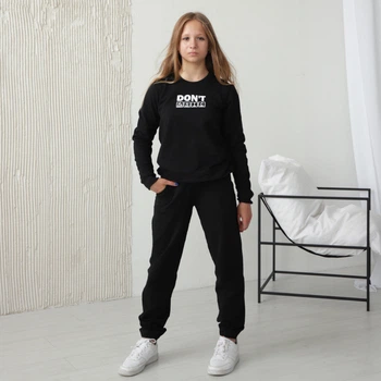 Костюм для девушки-подростка "Don't panic" Gbi Teens Черный р. 140 (13780) 4693179