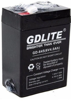 Акумулятор GDLITE GD 645 AGM 6 В 4 А·год 0,81 кг герметичний необслуговуваний для ДБЖ та UPS
