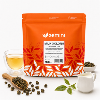 Китайский зеленый чай улун Gemini Milk Oolong Молочный Оолонг, листовой весовой 100 г