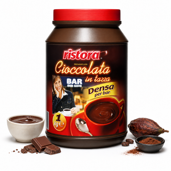 Горячий шоколад Ristora Bar Cioccolata густой растворимый какао-напиток в банке, 1 кг