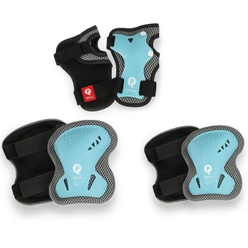Защита для колен, локтей и запястий для детей QPLAY Safety Pads, размер S (до 25 кг), голубой (SP-01SafetyPadsSBlue)