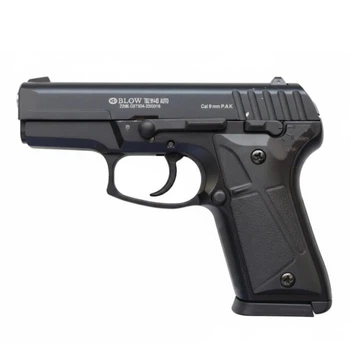 Сигнально-стартовый пистолет BLOW TRZ-91402 AVTO, 14+1/9 mm (Black/Brown Grips) add 1 magazine.