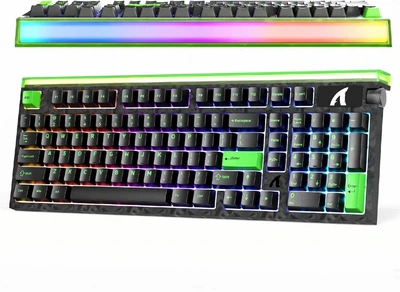 Магнітна клавіатура Attack shark R98HE Black-green, ENG+UA, 8000Hz/s, Switch 0.005mm, Rapid Trigger, RGB Підсвічування
