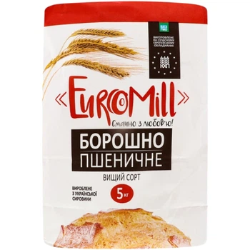 Мука пшеничная высший сорт ТМ EuroMill вес упаковки 5 кг