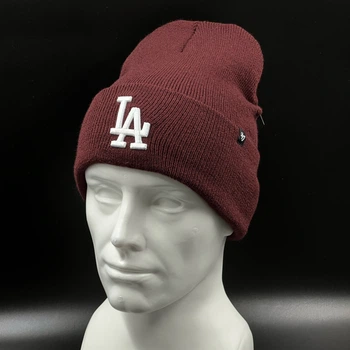 Зимняя бордовая шапка 47 brand Los Angeles Dodgers B-HYMKR12ACE-KM