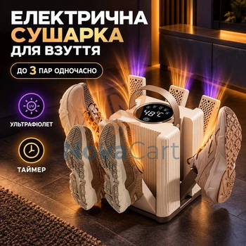Электрическая сушилка для обуви на 3 пары, ультрафиолетовая сушилка с таймером, семейная сушилка для одновременного просушивания обуви