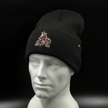 Зимняя черная шапка 47 Brand Nhl Arizona Coyotes Haymaker H-HYMKR21ACE-BK