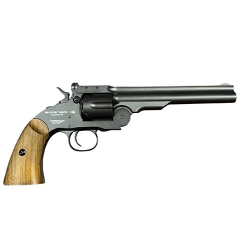 Пневматический револьвер Borner Schofield Black cal 4.5 mm/Pellets+BBs