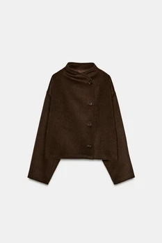 Асиметричний вовняний жакет оверсайз розмір M Zara