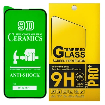 Глянцевая защитная пленка Ceramics для iPhone 13 с черной рамкой