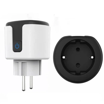 Розумна WiFi розетка 20А, Tuya Smart 4400Вт, Біло-сіра / Смарт розетка з лічильником електроенергії