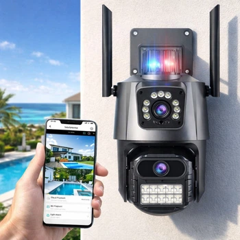 Камера видеонаблюдения уличная 8MP, WIFI, Dual Lens Zoom