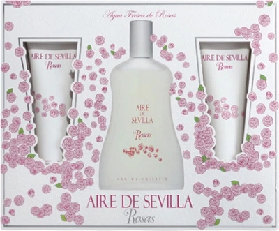 Набор для женщин Instituto Espanol Aire de Sevilla Rosas Туалетная вода 100 мл + Лосьон для тела 100 мл + Гель для душа 100 мл (8411047136553)