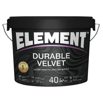 Фарба інтер`єрна ELEMENT Durable Velvet шовковисто-матова база А біла 2,7 л