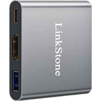 Док-станция расширения LinkStone Type-C — HDMI, адаптер для компьютеров Apple, конвертер для MacBook, разветвитель USB 3.0, док-станция расширения для коммутаторов, адаптер для подключения телефона к телевизору.