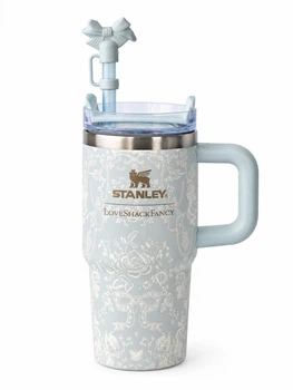 Термокухоль із трубочкою 591 мл Stanley LoveShackFancy Holiday Quencher ProTour Flip Straw з нержавіючої сталі, синій