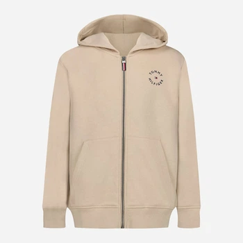 Дитяча толстовка на флісі з капюшоном для хлопчика Tommy Hilfiger 671357549 89 см Бежева (1159864690)
