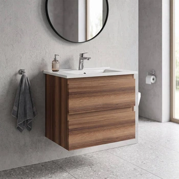 Тумба Creavit Alinda AD0060.10.VV 60 см з раковиною SU, Walnut (волоський горіх)