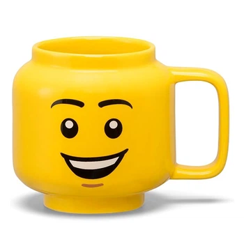 Чашка кружка для напитков голова минифигурки в стиле LEGO Man 250 мл керамическая желтая (LB-239013)