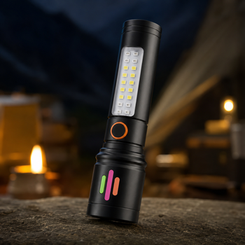 Ручний ліхтарик CB-517L чорний 1500 mAh, USB, телескопічне регулювання фокусу