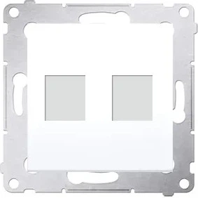 Кришка телекомунікаційної розетки Simon 54 2 x RJ45 Keystone Біла (DKP2.01/11)