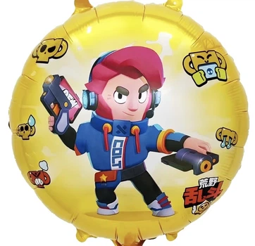 Фольгированный шар Star круг Brawl Stars Бравл Старс Кольт 18" 45 см 10875