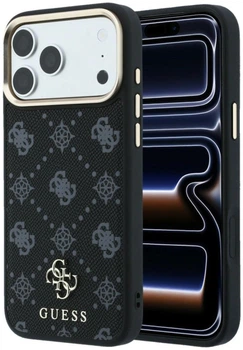 Панель Guess Peony 4G Small Logo MagSafe для Apple iPhone 18 Pro Max / Apple iPhone 17 Pro Max Black (3666339654115)