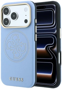 Панель Guess Perforated 4G Gold Logo MagSafe для Apple iPhone 18 Pro Max / Apple iPhone 17 Pro Max Blue (3666339652944)