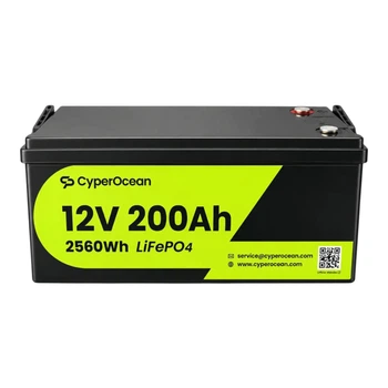 Аккумулятор LiFePO4 CyperOcean 12V 200Ah 2560Wh литий-железо-фосфатная батарея 12.8 В