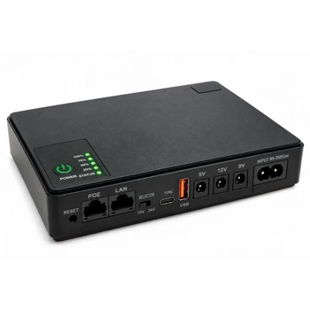 Джерело безперебійного живлення Mini UPS DC2018P 20000 mAh 18W для роутера та ONU, 5V/9V/12V, USB, PoE 15V/24V