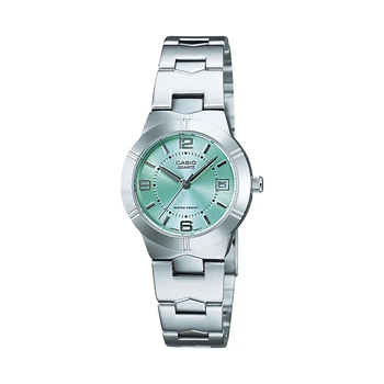 Женские часы Casio LTP-1241D-3A зелёный циферблат