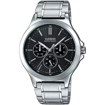 Чоловічий годинник Casio MTP-V300D-1A чорний циферблат