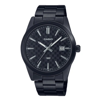 Чоловічий годинник Casio MTP-VD03B-1A чорний циферблат
