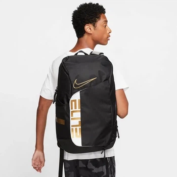 Рюкзак Nike Elite PRO баскетбольний водонепроникний спортивний Чорно-біло-золотий / Black-white-gold