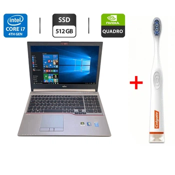 Мобильная рабочая станция Б-класс Fujitsu Celsius H730 / 15.6" (1920x1080) TN / Intel Core i7-4900MQ (4 (8) ядра по 2.8 - 3.8 GHz) / 32 GB DDR3 / 512 GB SSD / nVidia Quadro K2100M, 2 GB GDDR5, 128-bit / WebCam б/у + Подарок Умная зубная щетка Colgate