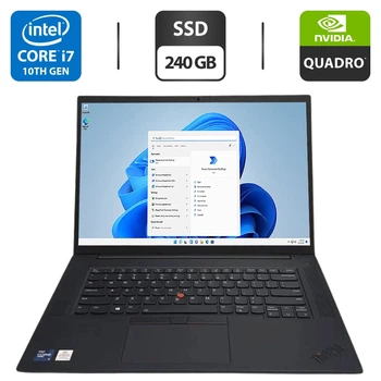 Мобильная рабочая станция Lenovo ThinkPad P1 Gen 3 / 15.6" (1920x1080) IPS / Intel Core i7-10750H (6 (12) ядер по 2.6 - 5.0 GHz) / 16 GB DDR4 / 240 GB SSD / nVidia Quadro T1000, 4 GB GDDR5, 128-bit / WebCam б/у