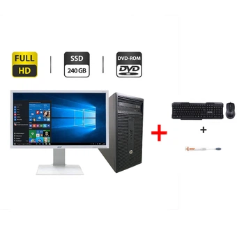 Комплект ПК: компьютер HP 280 G1 Tower / Intel Core i5-4570 (4 ядра по 3.2 - 3.6 GHz) / 8 GB DDR3 / 240 GB SSD / Intel HD Graphics 4600 / DVD-ROM + Монитор Б-класс Acer B243HL / 24" (1920x1080) TN / VGA, DVI б/у + Подарок Клавиатура, мышка, кабели