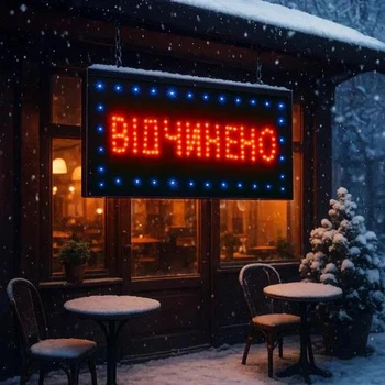 Светодиодная вывеска відчинено 48х25 см