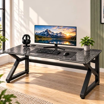 Игровой компьютерный стол письменный столик для дома и офиса 120х60х72.5 см Серый (QD545)