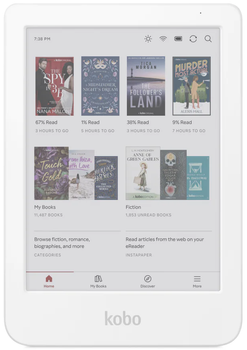 Электронная книга 6" Kobo Clara Colour / 16ГБ / Wi-Fi / Bluetooth / Цветной сенсорный E-Ink экран (1072×1448) / Настраиваемая яркость / Влагозащищенность IPX8 / Белая (N367-KU-WH-K-CK) (102372847) b2 - Б/У