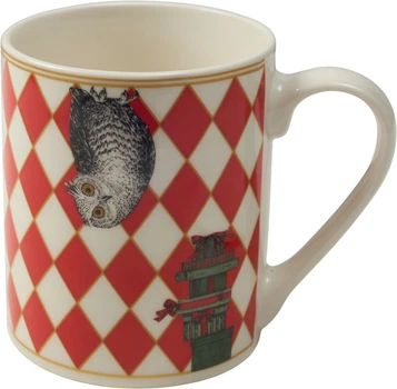 Чашка MBM HOME Graphic Ritual 340 мл красная с белым (KP-156 RED/WHITE)