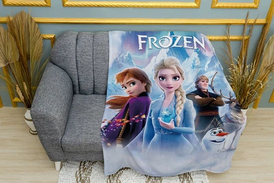 Плед одношаровий Ельза зі сніжинкою Крижане серце Frozen плюш 135x150 см