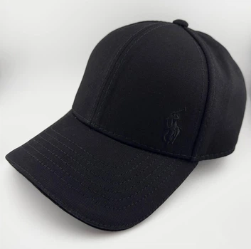 Бейсболка Тракер с вышивкой RALPH LOUREN POLO черная утепленная котон на флисе с ушами L/XL (59-60см)