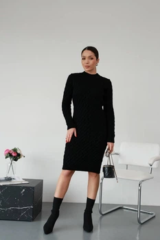 Жіноча вʼязана сукня CHERRY, колір Чорний розмір One Size