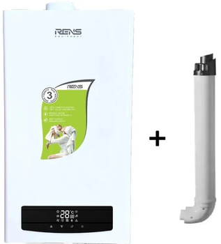 Газовый двухконтурный конденсационный котел RENS RCB-024 Wi-Fi, 24 кВт + коаксиальный комплект