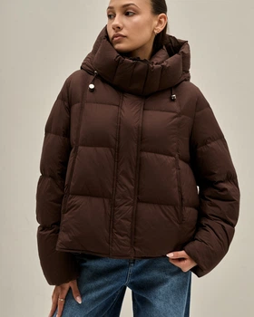 Куртка пуховик CLASNA 327978 коричневий M