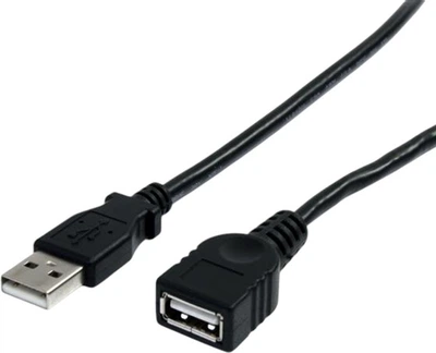 Kabel StarTech USB Type A - Type A M/F 1.83 m Black (USBEXTAA6BK)