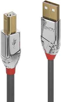 Kabel Lindy Cromo USB Type A - Type B M/M 3 m Grey (4002888366434)